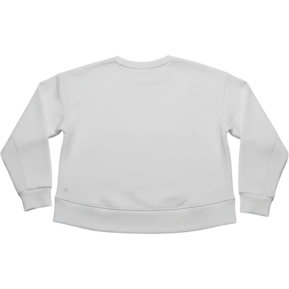 Zella Soft Scuba Knit Oversized Crewneck Sweatshirt Pockets Cream M Athliesure